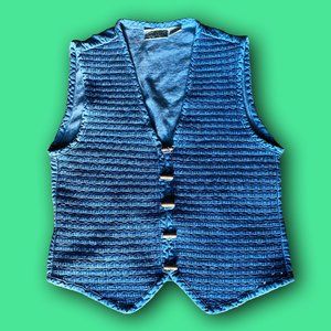 vintage 90s braided denim vest